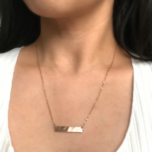 personalized 14k gold filled bar necklace