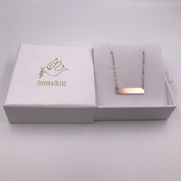 personalized 14k gold filled bar necklace